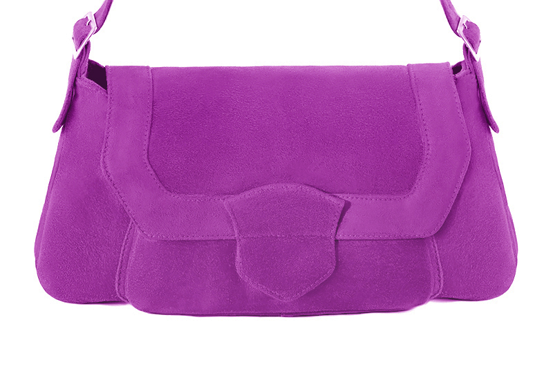 Dress handbag in mauve purple leather - Profile view